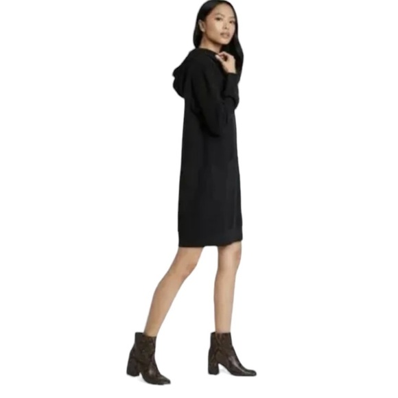 WHO WHAT WEAR Long Sleeve Black Longevity Hoodie Dress Women's Size XS - Picture 3 of 16